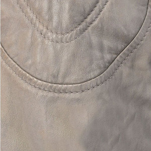 Men's <b>Sheep</b> <b>Skin</b> Leather <b>Jacket</b> with Faux Fur Collar Cotton Lining Waterproof & Eco-Friendly Front Logo Long Sleeves - Product Image 6