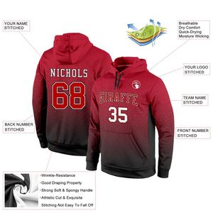 High Quality Custom Red <b>Black</b> Gradient <b>Fleece</b> 100% Polyester Full Dye Sublimation Sweatshirts for <b>Men</b> Winter <b>Mens</b> Hoodies - Product Image 2