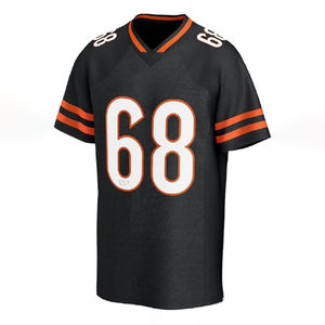 Maillot de football américain personnalisé 100% chemises de sublimation noires en polyester avec nom et numéro d'équipe personnalisés - Product Image 2