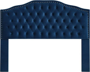TRIHO-HB-068 Modern Queen <b>Full</b> Headboard, Button Tufted Velvet Upholstered Headboard with Nailheads, Premium Bedroom Furniture - Product Image 4