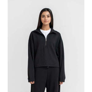 LuxeStretch Pin Stripe Half Zip Sudadera para Mujer - Product Image 4