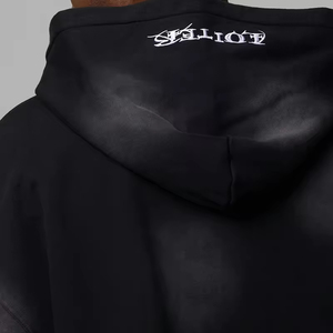 Sweat à capuche brodé poids lourd en éponge française avec logo personnalisé de qualité supérieure Acid Wash Sun Faded Zip up Vintage Oversize Hoody pour hommes - Product Image 6