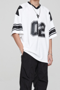 Baggy Football Shirts 100% Polyester Oversize Football Jersey Top Drop Shoulder V-Neck Sports Football Jersey Shirts - Product Image 5