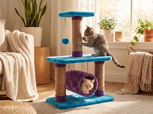 อมิสตาร์ รอยัล ลอฟท์ – คอนโดแมวหลายชั้นสุดหรู ทันสมัย พร้อมเสาข่วนทำจากปอกระเจาคุณภาพพรีเมียม บ้านหลอดนุ่มสบาย และแท่นวาง - Product Image 2