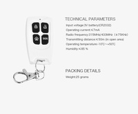 Interruptores de Control Remoto Daytech a Precio de Fábrica, 433 MHz, Código Variable, 4 Botones, Alcance de 30 m, Compatibles con Cualquier Sistema de Alarma GSM