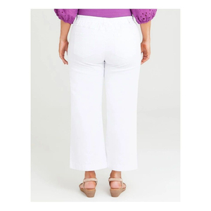 Jeans de Mezclilla Blancos para Mujer, Cintura Alta, Corte Recto, Estilo Casual, con Botones, Servicio OEM, Transpirables, Ecológicos, Lavados, Tejidos - Product Image 2