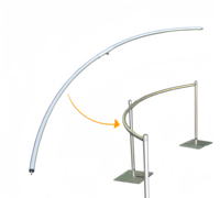 Kit de matériel de tuyau et de drapé de barre transversale incurvée réglable de 10 pi de large pour la décoration d'événements Photobooths Tradeshow(Bar uniquement)