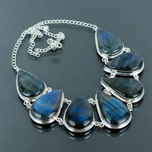 Collier Labradorite Collier en argent sterling 925 Femme - Product Image 1
