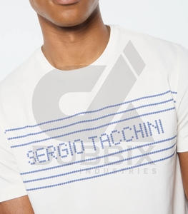 Camiseta estampada para hombre con camiseta de algodón 100% personalizable, pegatina de diseño impreso con logotipo de color, camiseta Ringer - Product Image 3