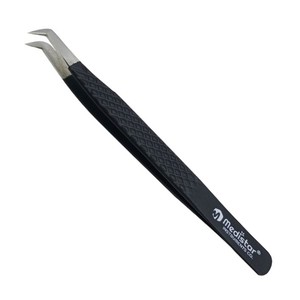 Pinzas de pestañas profesionales de acero inoxidable de alta calidad con punta de fibra directa de aplicadores de pestañas de Pakistán - Product Image 3