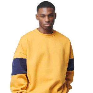 Jaune OEM/ODM hiver à manches longues col rond sweat 2025 gros surdimensionné pull lettres imprimer sweat hommes à capuche - Product Image 1