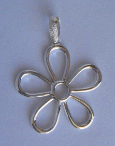 Colgante de Plata Liso Hecho a Mano con Baño de Rodio, con Diamante, Perla y Dije de Oro/Oro Rosa, Joyería - Product Image 1
