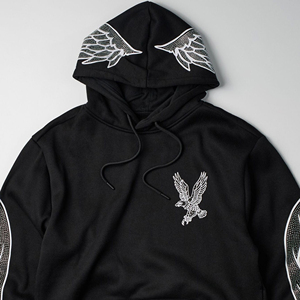 2025 Oversized Rhinestone Hoodie With Logo Pullover Rhinestone Hoodie for Men Custom Wholesale Supplier - Product Image 2