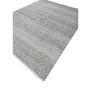 Alfombra Kairos Azul de Lana y Viscosa Anudada a Mano, Diseño de Diamantes de Color Sólido para el Hogar, Rectangular, para Pasillo, Hecha a Mano - Skwv-112 - Product Image 2