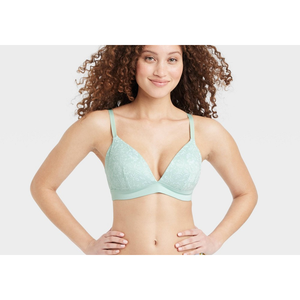 Set Reggiseno Senza Ferretto Auden Green Lace Plunge per Donna Taglia 38D, Comodo e Traspirante, Forma Triangolare con Chiusura Frontale - Product Image 2