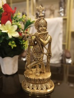 Idoles de Ganesha sur mesure avec incrustations, impression UV, figurine en bronze plaqué pour les temples domestiques et la revente