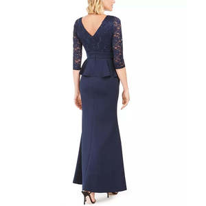 Abito da ballo lungo da donna Jessica Howard blu navy con peplum, linea ad A, decorazioni di paillettes, taglia 6 - Product Image 2