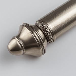 Golden Crest Single <b>Curtain</b> Pole Designed With Decorative Metal Finials Offering Royal Look And Strong Build For Heritage - Product Image 2