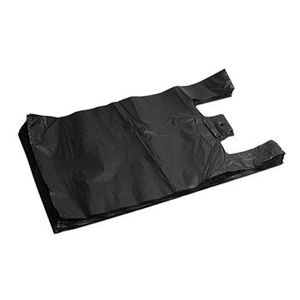 Sac en plastique t-shirt noir bon marché, sacs en plastique sur rouleau pour supermarché fabriqué au Vietnam - Product Image 1