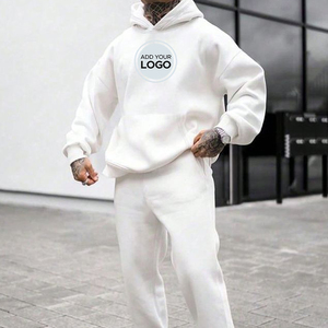 Premium Heavyweight Coton Polaire 2 Pièces À Capuche Pull Jogger Survêtement Survêtement Ensemble Hommes Femmes Solide Maternité À Capuche - Product Image 5