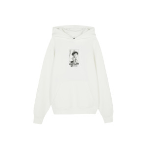 Men's Custom Printed Pullover Hoodie Breathable & Quick Dry Winter Unisex Cotton Fleece White Sweatshirt Hoodie - Product Image 4