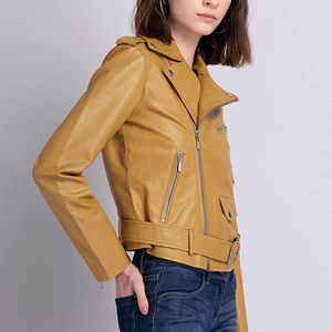 Chaqueta de Motociclista de Piel de Oveja para Mujer, Talla Personalizada, Alta Calidad, Invierno, Algodón, Color Sólido, Servicio OEM, Procesamiento en Crudo, 2026 - Product Image 4