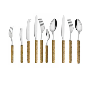 Rotin Acier Inoxydable Couverts Poignées Partie Durable À La Main Poignée Couverts Ensemble Écologique Cuillère En Vrac Fournisseurs - Product Image 4