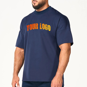 Venta al por mayor 100% algodón camiseta de los hombres Casual Loose Fit con impresión personalizada de gran tamaño de alta calidad de peso pesado de talla grande diseño en blanco - Product Image 1