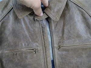 Chaqueta de moto de cuero genuino de alta calidad para hombre, estilo Vintage de calle alta, cierre de cremallera, tela de lona gruesa para invierno - Product Image 6