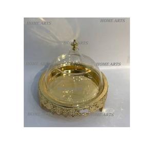 Stainless Steel <b>Cake</b> Serving Tray With <b>Glass</b> <b>Dome</b> Premium Quality Serving Tray With <b>Dome</b> For Restaurant Usage - Product Image 5