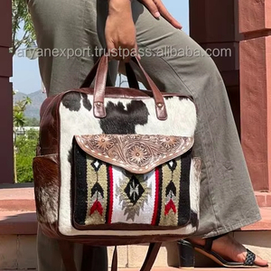 ใหม่Cowhideเป้สไตล์ตะวันตกมือTooledกระเป๋านักเรียนUnisex Multiคุณภาพสูงใช้เป้ขายส่งผลิตภัณฑ์จํานวนมาก - Product Image 2