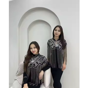 Vestido Poncho Vintage de Diseñador, Talla Grande, Corto, para Primavera y Otoño, Ropa de Noche, Bordado Geométrico, Estilo Elegante para Boda - Product Image 5