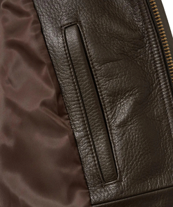 Veste en cuir bomber de haute qualité, colorée, pour moto, protection contre le vent et les chutes, veste en cuir pour homme pour l'extérieur - Product Image 5