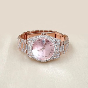 Collection de montres unisexes de qualité standard, luxe, 41 mm, clarté VVS, diamant moissanite, mouvement à quartz - Product Image 3