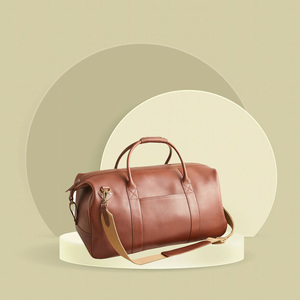 Bolso de fin de semana de cuero genuino en relieve azul real para mujer estilo Vintage de moda portátil de viaje con cierre de cremallera Tipo de cubierta - Product Image 6