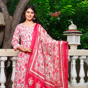 ชุดเดรสพิมพ์ลายสำหรับผู้หญิงเสื้อผ้าพื้นเมืองอินเดียอินเทรนด์ชุด kurta ทำจากผ้าฝ้ายสำหรับสวมใส่สบายๆ - Product Image 1