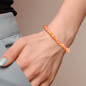 Bracelet fin en argent sterling 925 cornaline coupe brute Bolo Bracelet avec fil flexible doux réglage cadeau à la mode pour les femmes boîte-cadeau - Product Image 4