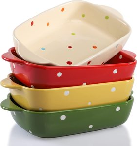 Casseroles en céramique, poêle à lasagne en porcelaine de 7 "x 5", ustensiles de cuisson individuels avec poignée - Product Image 2