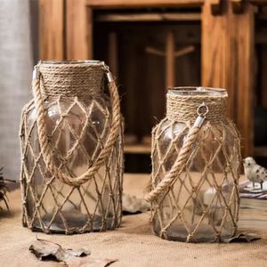 2025 <b>Hanging</b> Glass Lantern with Rope Handle for Indoor & <b>Outdoor</b> Decor - Product Image 1