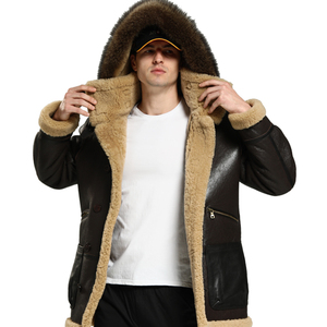 OEM Men's High Street Vintage Winter <b>Warm</b> Leather Jacket 100% <b>Waterproof</b> Breathable Windproof Customizable Stand Collar Front - Product Image 2