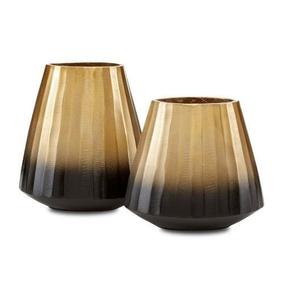 Most Online Selling Vessel Nickel Finishing Aluminium Flower <b>Vase</b> <b>Set</b> of Two Two Tone Finishing Handcrafted Metal Flower <b>Vase</b> - Product Image 1