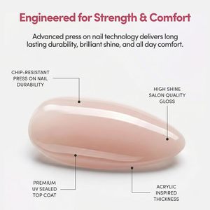Ongles à presser - Amande courte, faux ongles brillants, <span class=keywords><strong>kit</strong></span> complet de 30 pièces |   Ongles press-on rose bonbon en 15 tailles. Colle brillante - Product Image 4