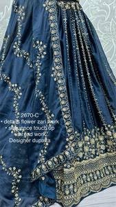 Designer Lehenga Choli With Flower Pattern And <b>Sequins</b> - Product Image 6