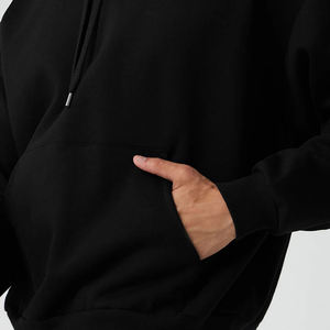 Sweats à capuche personnalisés pour hommes Impression bouffante logo Streetwear Épaule tombante Pull en coton lourd Sweatshirts à capuche pour hommes - Product Image 4