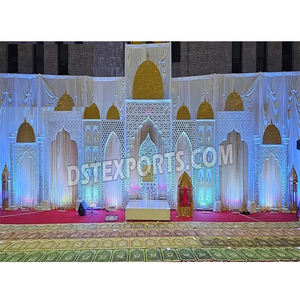 Plus belle scène arabe pour les grands mariages Anneau élégant Cérémonie Décor de scène Grand thème musulman Décoré Scène de réception - Product Image 1