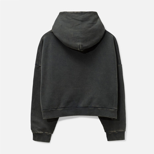 OEM Sweat à capuche vintage délavé à l'acide pour hommes 100% coton Streetwear lourd brodé à capuche surdimensionnée avec épaule tombante - Product Image 5