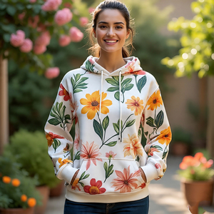 2024 Sublimation pull à capuche dames haute qualité 450GSM polaire lourd Sublimation imprimé à capuche femme - Product Image 3