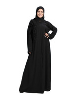 Prêt à expédier abaya musulmane perlée pour femme avec ceinture hijab uni pas cher grande taille abayas musulmanes pour femme