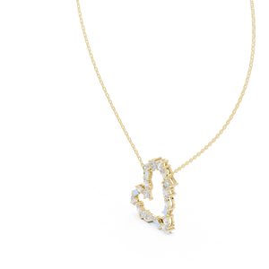 Joyas 18K romántico Corazón en forma de CZ colgante collar cadena de oro rosa para mujer - Product Image 4