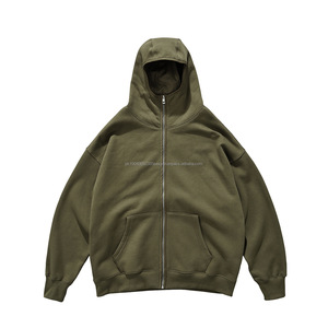 Sudadera con Capucha para Hombre, de Felpa, Alta Calidad, Estilo Urbano, Talla Grande, Unisex, Lisa, 350 g/m², con Cierre, Impresión de Logotipo Personalizada - Product Image 6